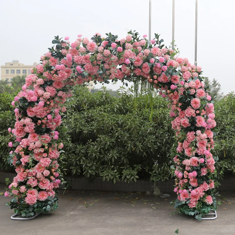 JAROWN Artificial Cherry blossom Flower Pink Cherry Tree Sakura Wedding Stand Iron Arch Frame Party Decoration Home Backdrop Wall Decor (5)