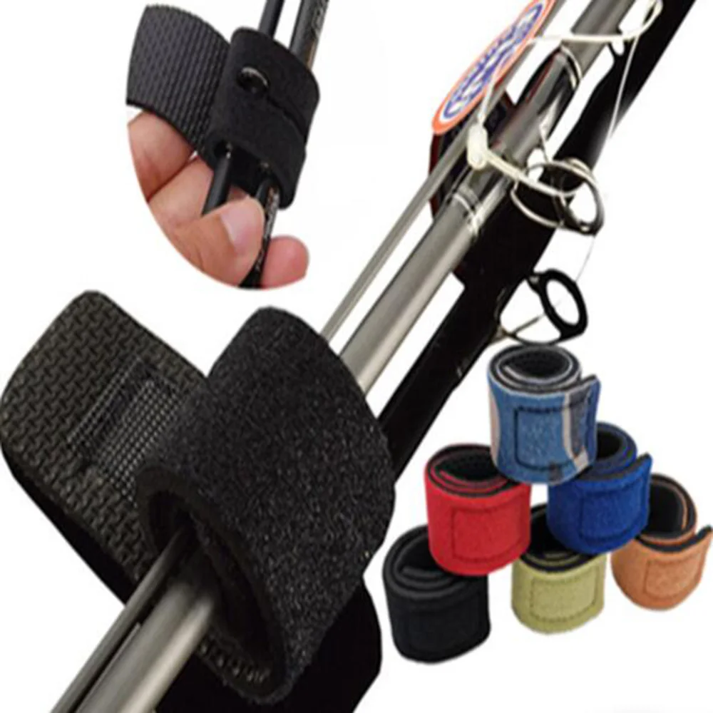 1Pcs Fishing Tools Rod Tie Strap Belt Wrap Band Fishing Rod Holder