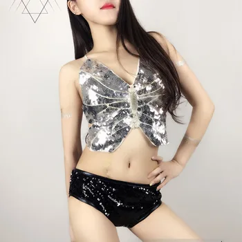 

Sequin Jazz Dance Costumes Women Nightclub Pole Dance Dj Rave Outfit Gogo Dancer Performance Clothing Sexy Stage Wear DC4052