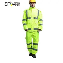SFVest высокая видимость светоотражающий дождевик костюм утолщенный светящийся защитный плащ костюм для верховой езды водонепроницаемый