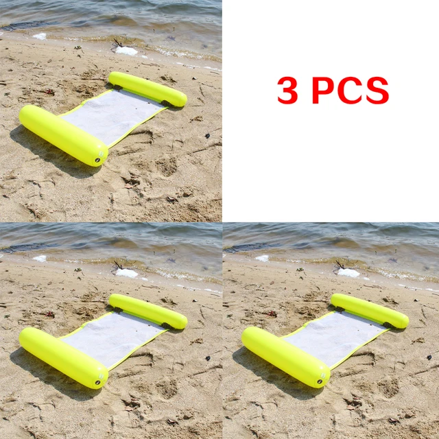 Water hammock recliner inflatable floating Swimming Mattress sea swimming ring Pool Party Toy lounge bed for swimming green 3pcs