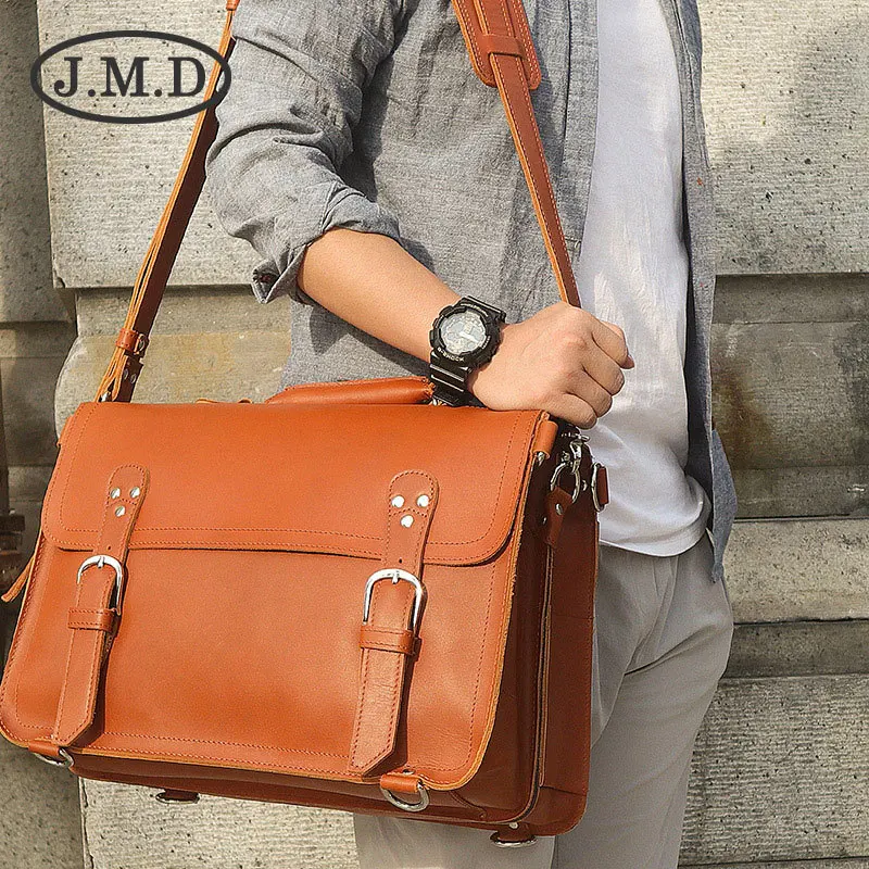

Jiameida Brand Men's Bag Retro Horse Leather Series Briefcase Glorious Style Tote Bag