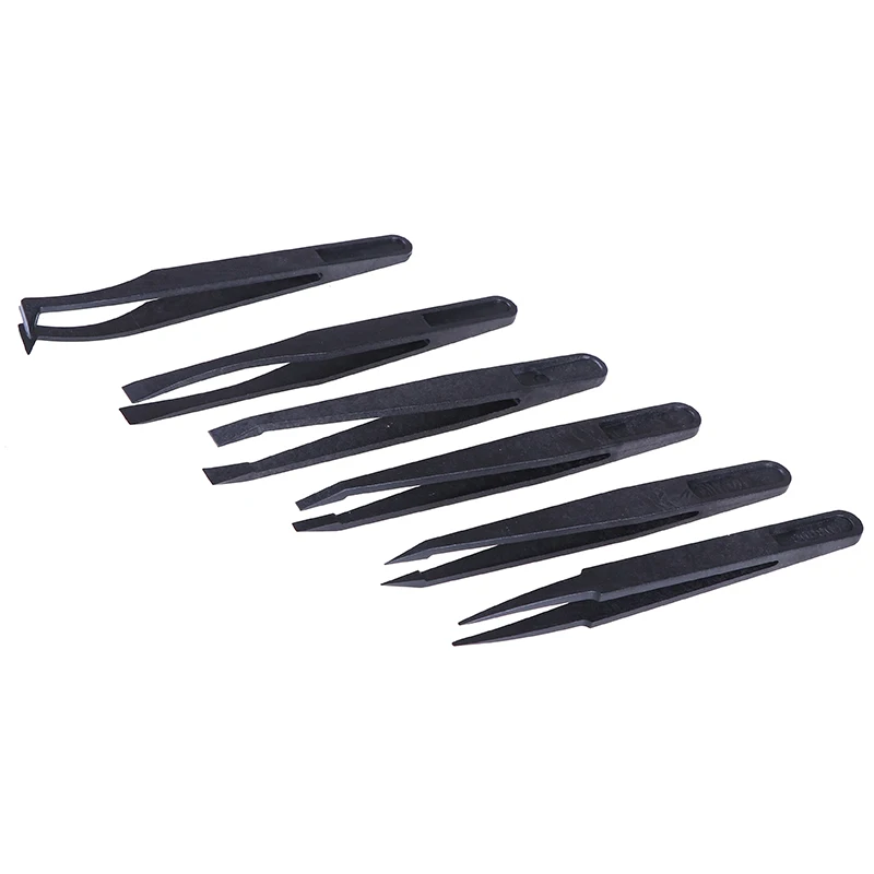 6Pcs Anti-static ESD Tweezers Repair Tool Precision Curved Straight Tweezers RDR 