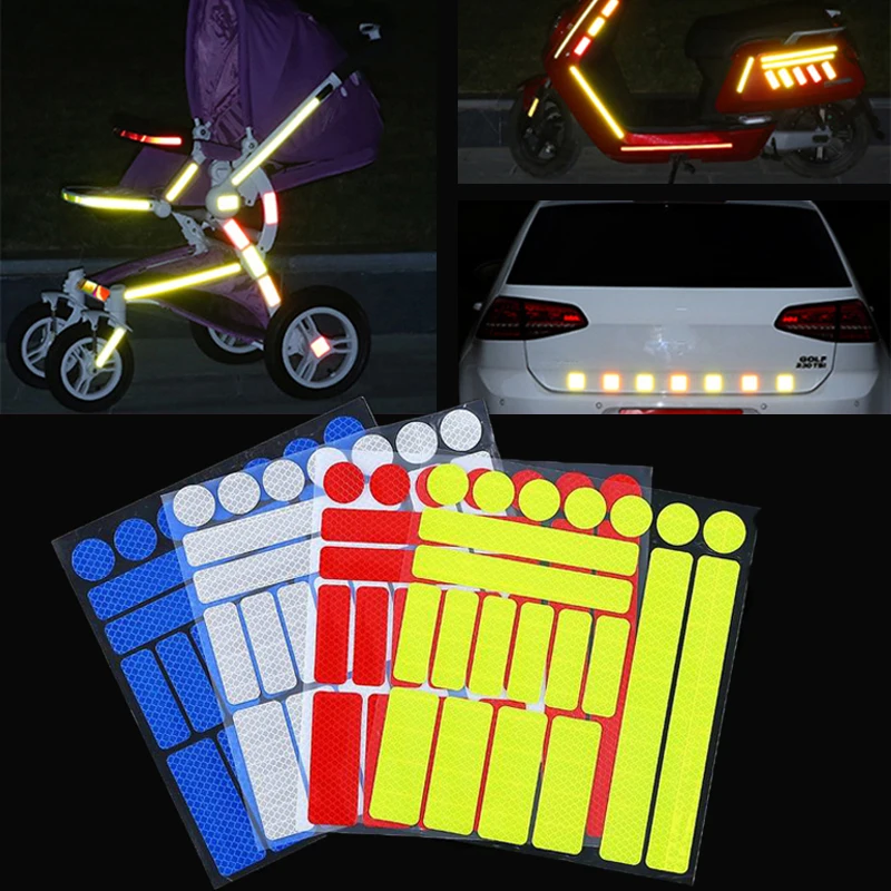 

1 Pc Car Reflective Sticker Warning Decal 4Colors Night Driving Sturdy Waterproof Warning Sticker For Car Motorcycle Accessories