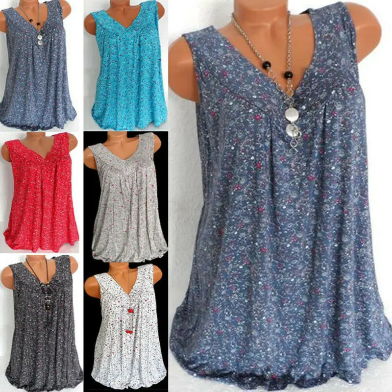 

Plus Size Women Summer Casual Blouse Loose Sleeveless Vest Ladies Shirt Long Tops Woman Boho Clothes Streetwear L-3XL
