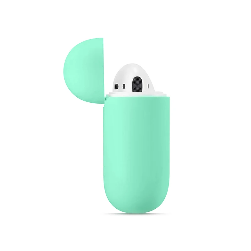 Ультратонкий протектор для наушников для Airpods чехол силиконовый Bluetooth наушники Защитный Чехол 17 цветов для Air pods аксессуары