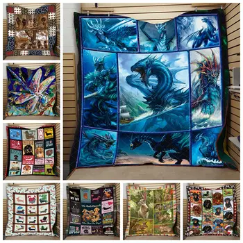 

2020 Summer Quilt 3D Printing Fashion Animal Pattern Air Contationer Comforter Thin Quilt Cover