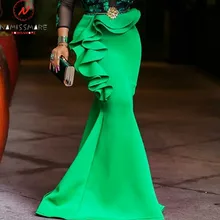 Модные женские юбки для уличной носки вечерние асимметричное лоскутное дизайн оборки Декор Высокая талия Твердые тонкие бедра русалка юбки