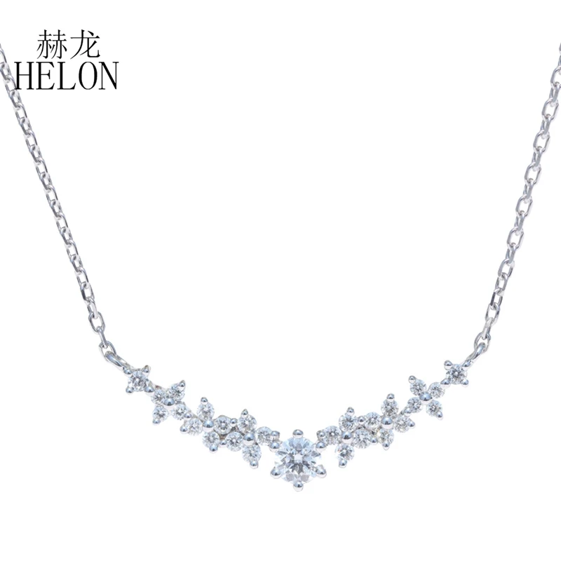 HELON, 18 К, розовое золото, Круглый, 0.28ct, натуральные бриллианты, обручальное, свадебное ожерелье, хорошее ювелирное изделие, лучший подарок на день рождения для женщин