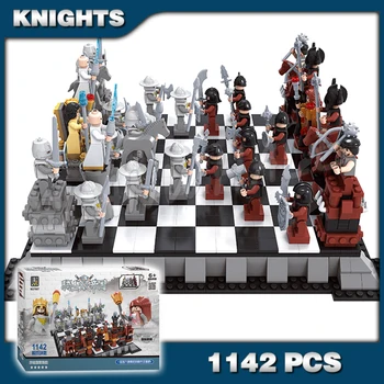 

1142pcs New Knights Castle Giant Chess Play Set Magician 27907 Figure Building Blocks Children Toys Gifts Compatible With Lago