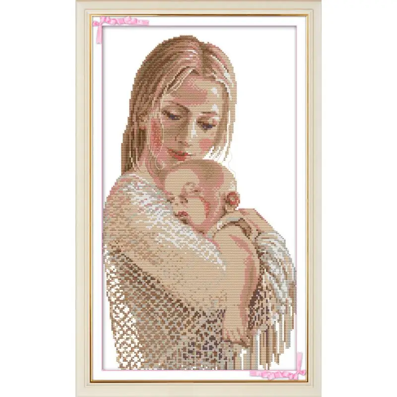 Joy Sunday Новый Набор для вышивки крестиком мамы и сына рукоделие DMC 11/14 ct ручная