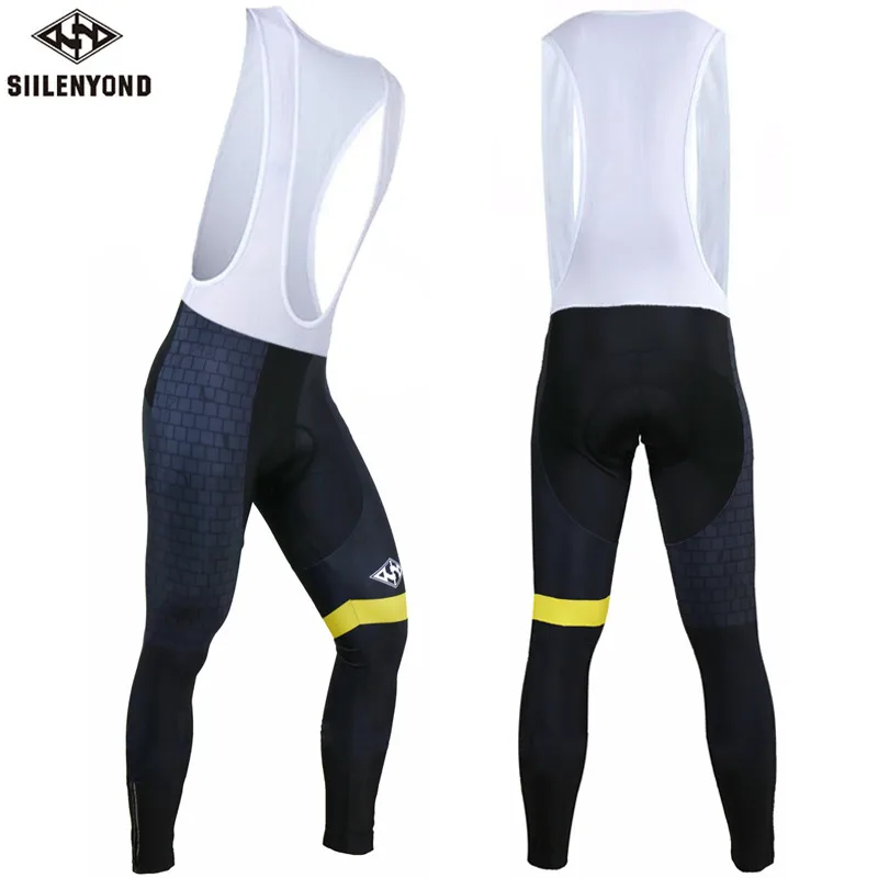 one piece bib pant Siilenyond велосипедный комбинезон ударопрочный 3D гелевая подкладка Coolmax велосипедный нагрудник колготки горный велосипед велосипедные брюки для мужчин - Цвет: one piece bib pant
