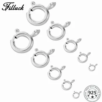 

Filluck News 925 Sterling Silver Round Sailor Clasps High Quality End Clasps Connector Necklace Bracelet For DIY Jewelry Making