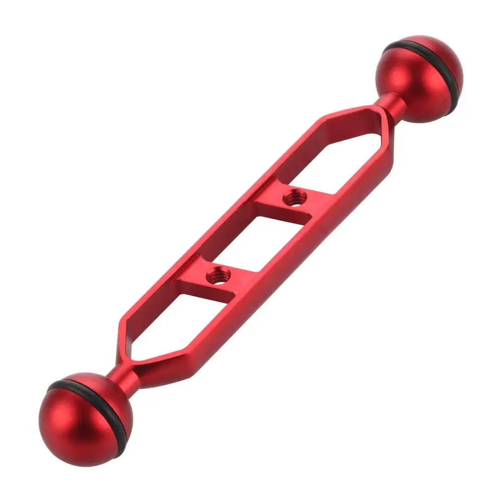 Red PULUZ 7 inch17,8cm Дайвинг из алюминиевого сплава с двумя шариками для подводного фонаря/видео света, диаметр шара: 1 дюйм/2,54 см - Цвет: Red