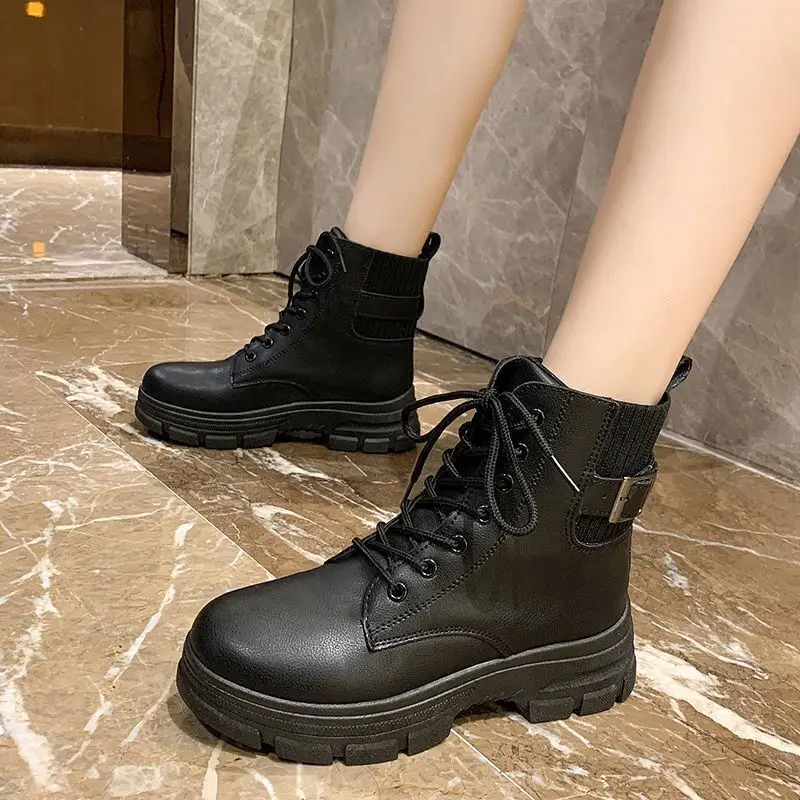 

Arrivals Soft Boots Women Shoes Woman Boots Fashion Platform PU Ankle Boots 2021 Winter Elastic Casual Shoes Comfortable Boots