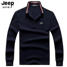 JEEP SPIRIT брендовая рубашка поло мужская повседневная хлопковая рубашка с длинным рукавом и отложным воротником Мужская рубашка поло m-xxxl футболка Homme