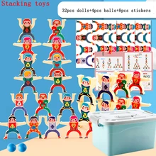 8/16/24/32 pces stackrobats blocos de construção conjuntos modelos figuras brinquedos pilha queda repetição balanceamento jogos para crianças presente educacional