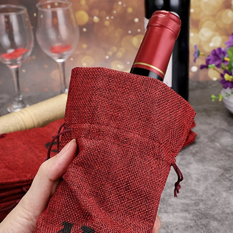 Set of 10 Wine Tasting Bags 1 to 10 Burlap Wine Bags Blind Tasting Wine Bags Wedding Table Numbers 