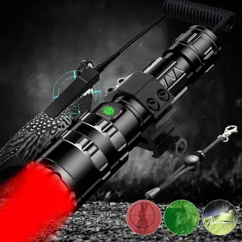

Waterproof USB Charging Fixed Focus Long-Range Hunting Led Flashlight 1600LM Tactical Five mode Camping hiking night riding