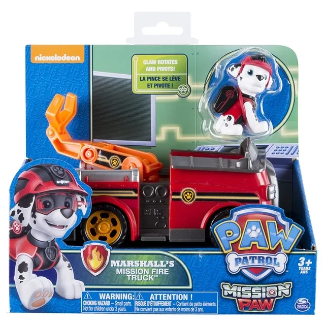 Подлинный Игрушечный Набор Paw Patrol игрушечный автомобиль Эверест Аполлон трекер Райдер Скай прокрутка фигурка аниме модель детские игрушки - Цвет: Mission marshall