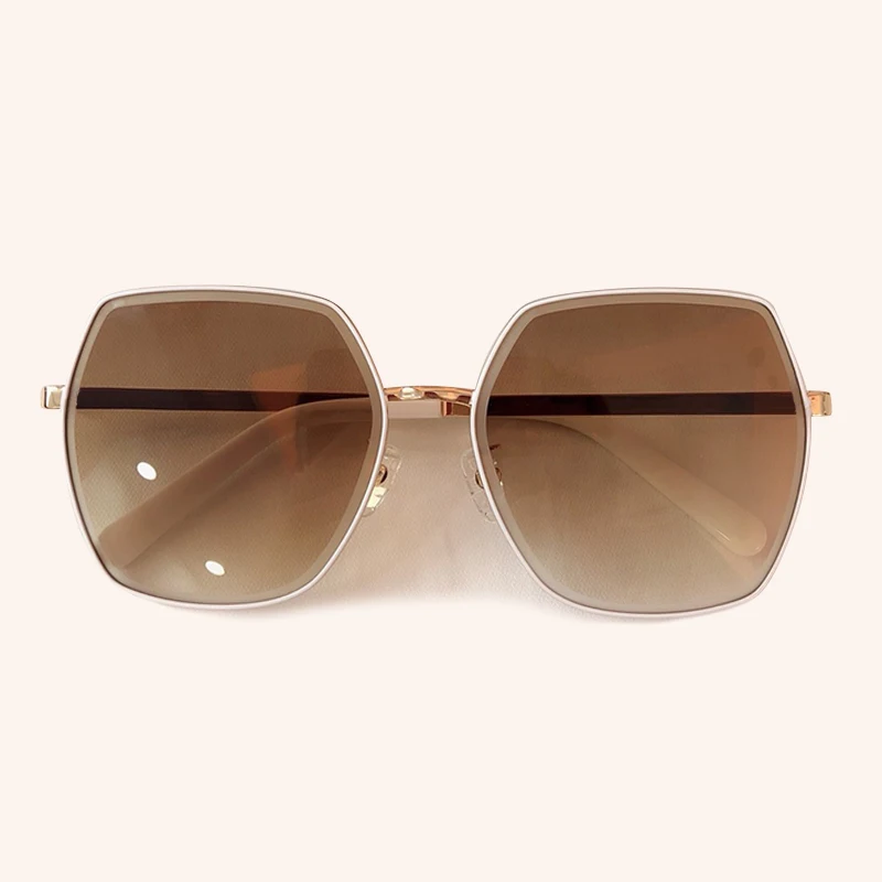 Негабаритные Квадратные Солнцезащитные очки женские с фирменной дизайнерская металлическая рамка прямоугольные солнцезащитные очки