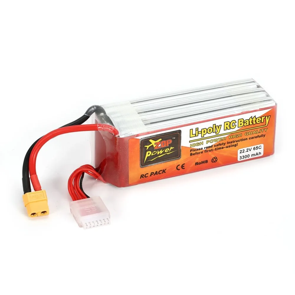 $35.19 ZOP Power 222V 3300mAh 65C 6S 1P Lipo Battery XT60 Plug Rechargeable for RC Racing Drone Quadcopte