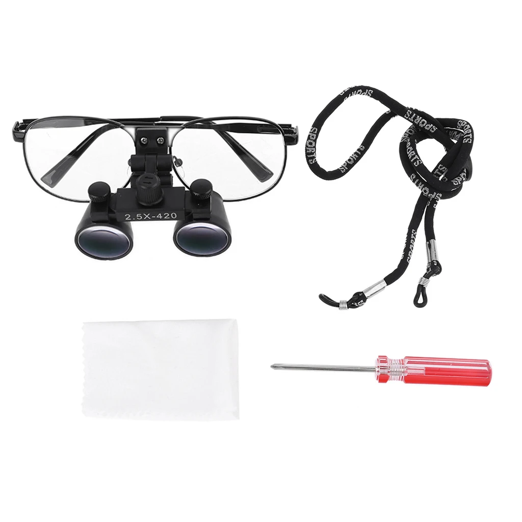 

2.5X 3.5X Dental Loupe Binocular Magnifier Operation Loupes with Eyeglasses Goggle Metal Frame