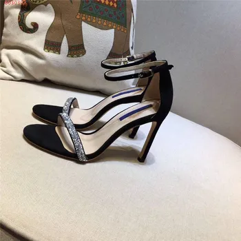 

Summer Ladies Beach Sandals Elegant Transparent lace-up High Quality Thin Heels High-heels Simple Style Crystal sexy Sandals