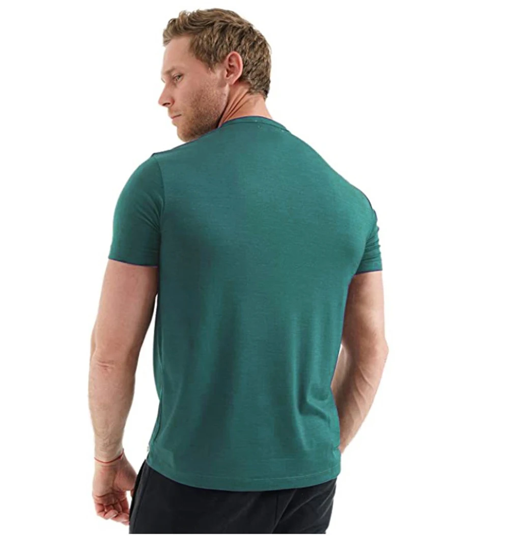 100% Superfine Merino Wool T Shirt Mens Base Layer Tee Merino Wool 180G Everyday Undershirt Wicking Breathable Anti-Odor 6