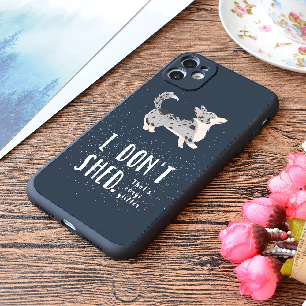 

For iPhone Corgi Glitter Cardigan Welsh Corgi Print Soft Matt Apple iPhone Case