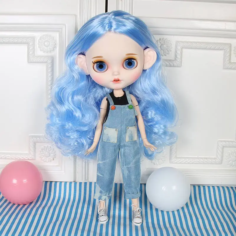 DBS Blyth ледяная одежда для 1/6 тела 30 см джинсовый детский нагрудник брюки черный