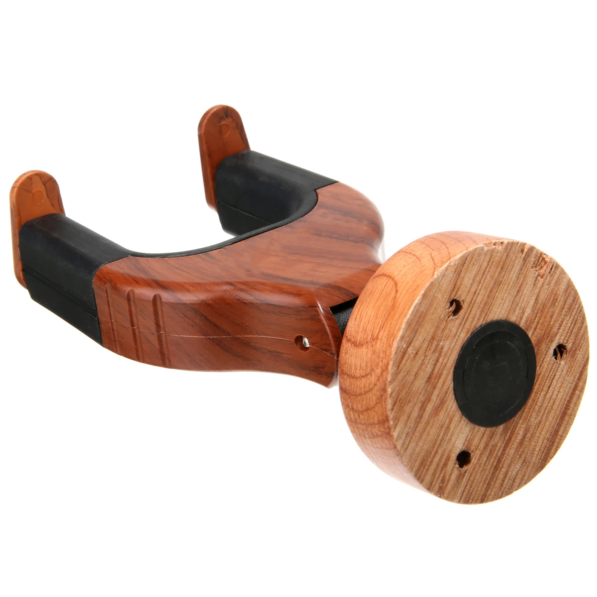 Practical Guitar Wall Mount Auto Lock Guitar Wall Hanger Hard Wood Base in Guitar Shape Guitar Hooks