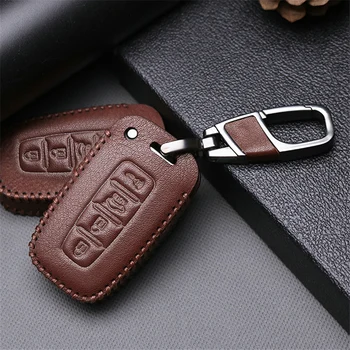 

For Kia Rio Niro Sportage 3 4 Ceed Picanto Soul Sorento Cerato K7 Stinger 2019 2020 Leather Car Key Case Cover Key Ring Holder
