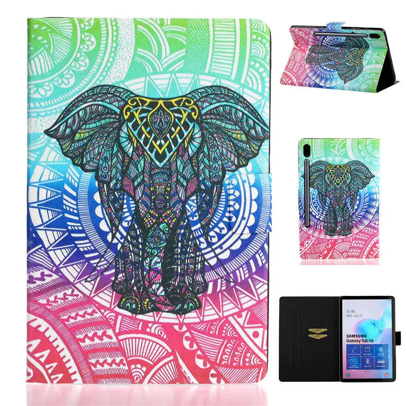 S024 Чехол для Samsung Galaxy Tab S6 10,5 SM-T860 SM-T865 T860 10," чехол Funda окрашенный силиконовый чехол из искусственной кожи+ подарок - Цвет: S024