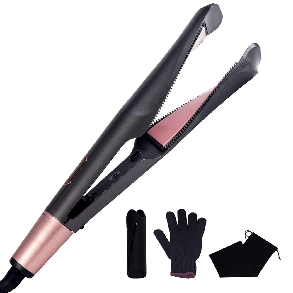 

Travel Flat Iron Hair Straightener Electric Twist Straightening Curling Iron Hair Styling Curler Hair Wave Crimper Curling Wand