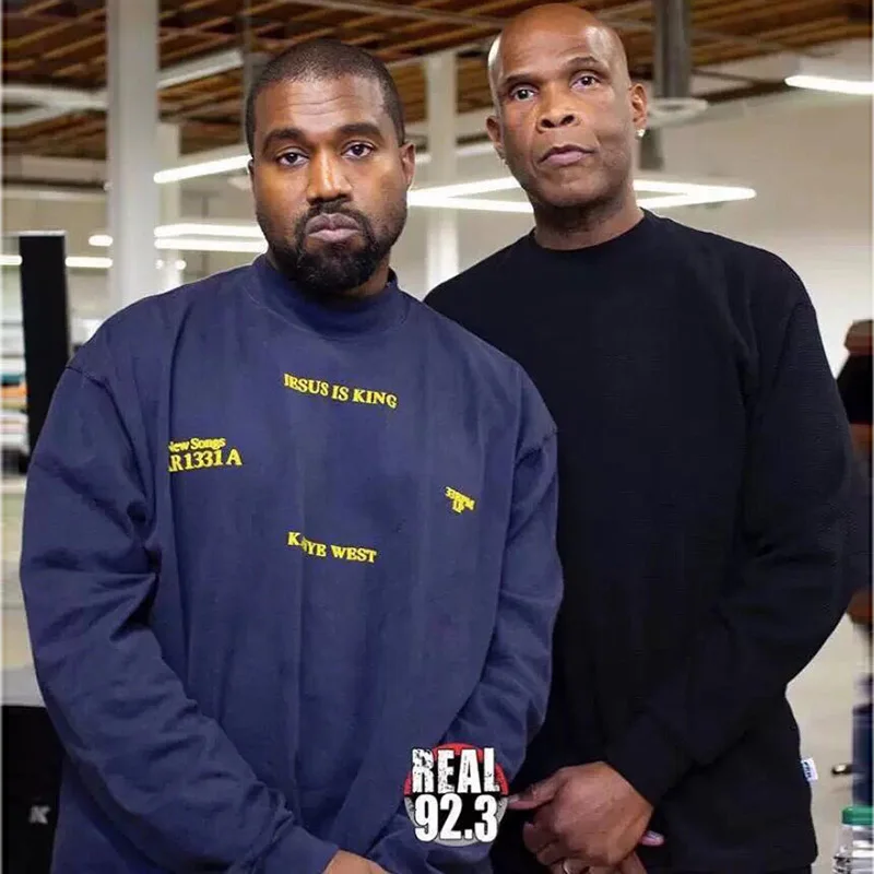 Kanye West Jesus is King LA вечерние футболки для прослушивания, Мужская водолазка, Свободный пуловер, футболка, свободная уличная одежда, Harajuku футболка