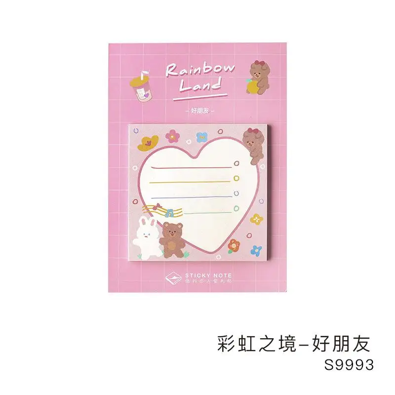 30 листов/pad Kawaii Bear Cute Heart самоклеющиеся блокнот-стикер липкий блокнот-маркер планировщик канцелярские принадлежности - Цвет: D