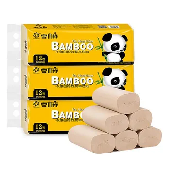 

QIC Bamboo Pulp Rolling Paper 4 Layer Thickened Household Toilet Tissues Disposable Paper Towels Absorbent Papier Toilette