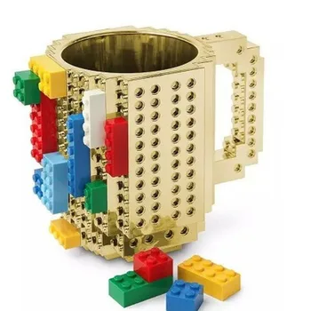 

New DIY Assembly Building Blocks Cup Creative Plating Gold and Silver Plastic Cup Personality Puzzle Assembly Friends Gifts