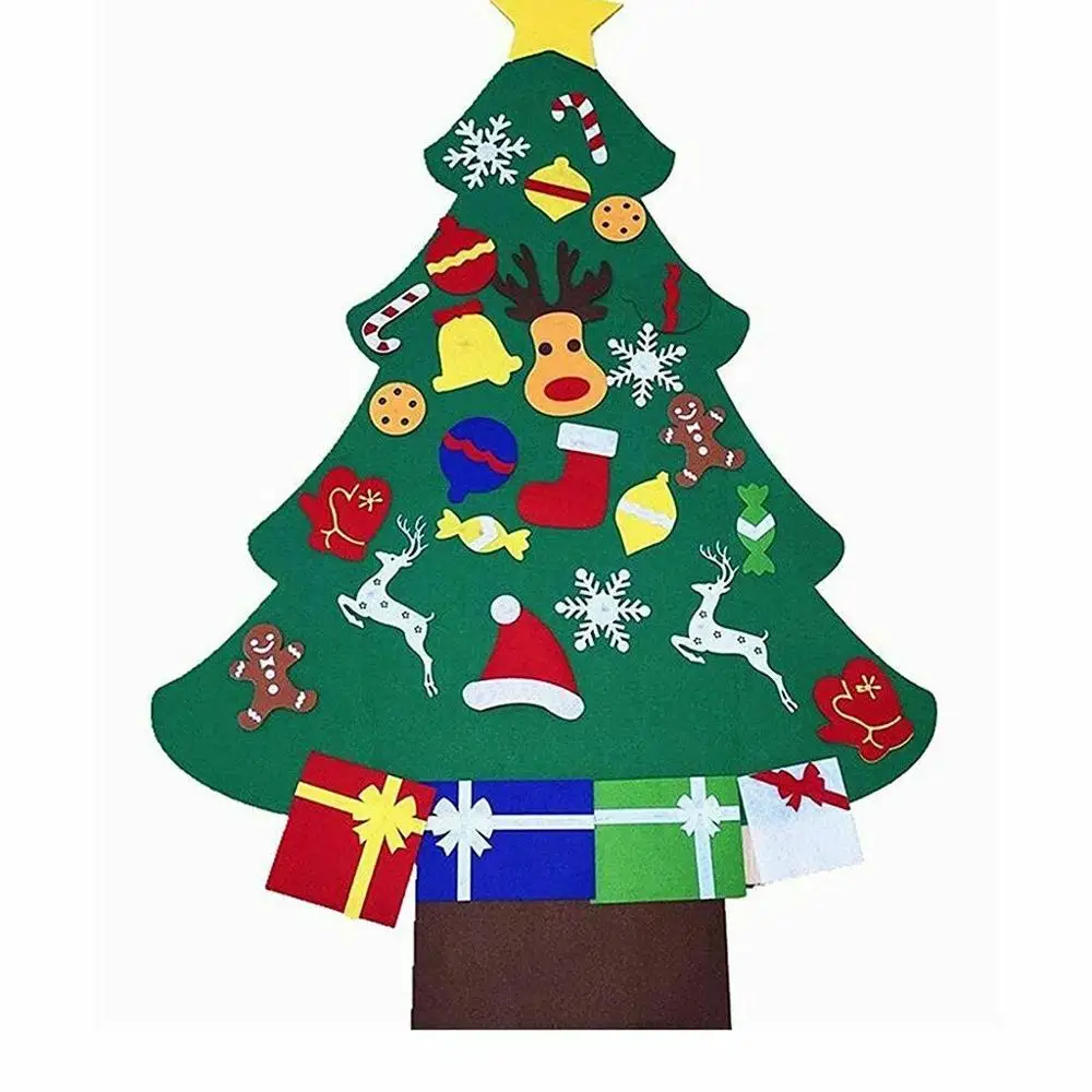 B-Kids DIY войлочные Рождественские елки новогодние подарки для детей игрушки для двери настенные подвесные украшения Рождественский Декор для дома - Цвет: C