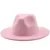 Classical Wool Felt Wide Brim Fedora Hat Pearl Belt Pink Solid Caps Men Women Winter Derby Wedding Church Jazz Hats 18