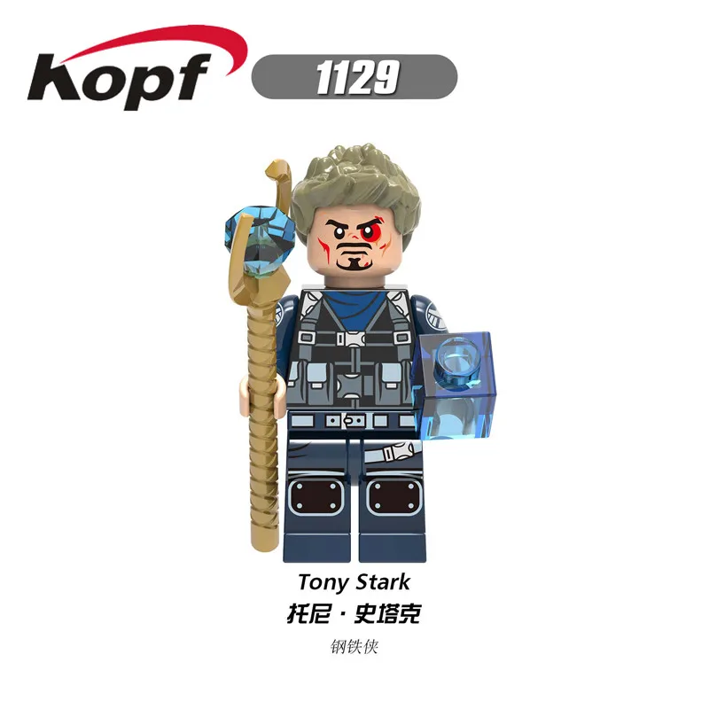 1129 50Pcs No Box 50 шт. строительные блоки Супергерои Капитан Пеппер Тони Старк Железный человек Стэн Тор корг фигурки обучающие игрушки для детей X0240 - Цвет: 1129 50Pcs No Box