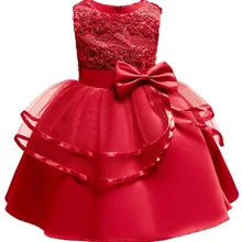 Новые платья для девочек модный с цветком платья детские кружевные платья с вышивкой платья для девочек с большим бантом