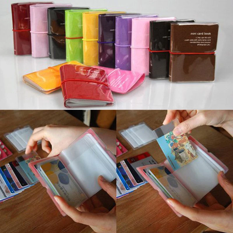 32 Slots PVC Waterproof ID Credit Card Holder Bag Woman Girl Sweet Lady's Holster Card Bag Multifunction Pack Credit