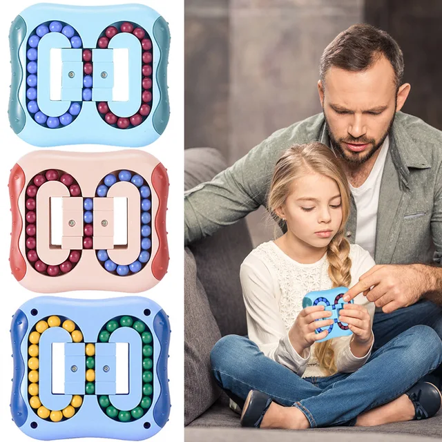Rotating Bean Intelligence Fingertip Cube Children's Finger Gyro Antistress Cube Educational Disk Toy 2