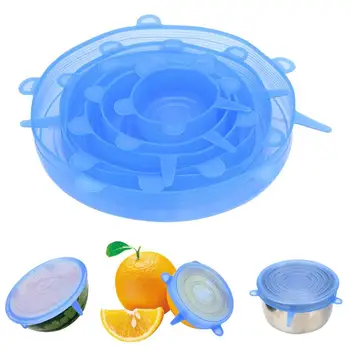 

Kitchen Silicone Stretch Lids Silicone Durable Food Saver Covers Stretchable Silicone Food Saver Mixing Bowls Covers 6 Pieces