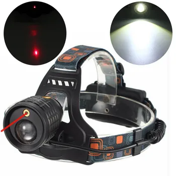 

Laser Headlight 5000lm Zoom LED Head Lamp Hunting Laser Flashlight Torch Head 18650 Rechargeable Headlamp Lantern