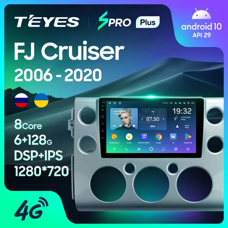 TEYES SPRO Plus Штатная магнитола For Тойота FJ Крузер J15 Toyota Cruiser 2006 - 2020 Android 10 до 8-ЯДЕР 4 +