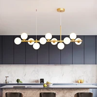 LED Pendant Light Gold Light Glass Ball 11 Heads Hanging Lamp for Kitchen Living Dining Room Suspension Luminaire Design 1