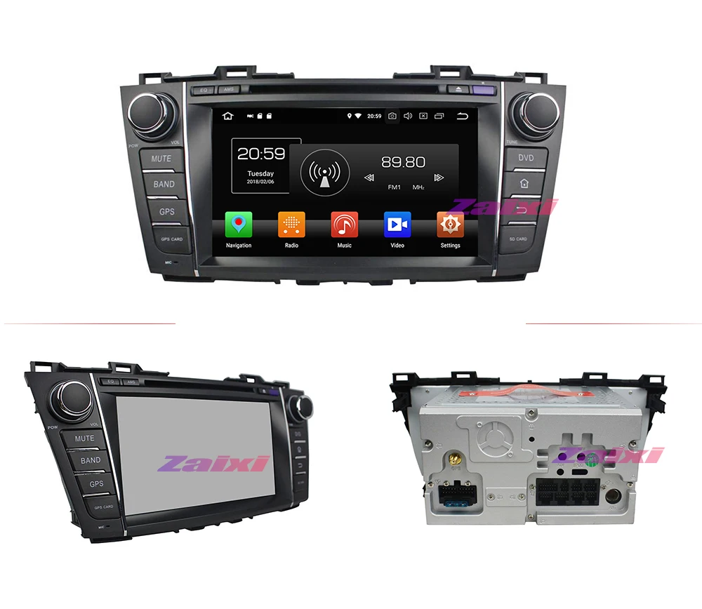 ZaiXi 8 ядерный Android с автомобильным dvd-плеером gps навигацией 2 DIN радио для Mazda 5 2010~ мультимедийная Лента Радио